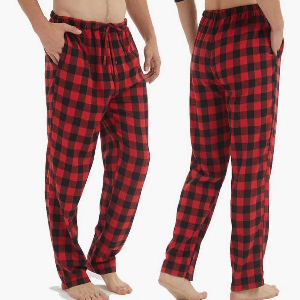 BOTTOMS OUT Red Fleece Plaid Pants XL NWOT